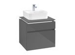 Villeroy & Boch Legato Waschtischunterschrank B732L0FP 60x55x50cm, mit LED-Beleuchtung, Glossy Grey