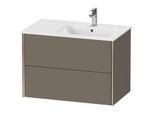 Duravit XViu Waschtisch-Unterschrank XV41590B190 81x48x56cm, 2 Schubkästen, Becken rechts, champagner matt, flannel grey seidenmatt