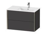 Duravit XViu Waschtisch-Unterschrank XV41590B180 81x48x56cm, 2 Schubkästen, Becken rechts, champagner matt, graphit supermatt