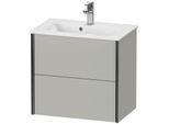 Duravit XViu Waschtisch-Unterschrank XV41780B207 61 x 56 x 39 cm, betongrau matt, 2 Schubkästen, wandhängend, schwarz matt