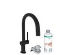 hansgrohe Aqittura M91 Küchenarmatur 76801670 mit Ausziehauslauf, 1jet, Starter Set, mattschwarz