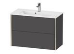 Duravit XViu Waschtisch-Unterschrank XV41790B149 81 x 56 x 39 cm, graphit matt, 2 Schubkästen, wandhängend, champagner matt