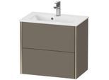 Duravit XViu Waschtisch-Unterschrank XV41780B190 61 x 56 x 39 cm, flannel grey seidenmatt, 2 Schubkästen, wandhängend, champagner matt