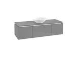Villeroy & Boch Legato Waschtischunterschrank B585L0FP 140x38x50cm, mit LED-Beleuchtung, Glossy Grey