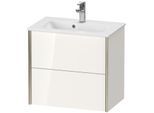 Duravit XViu Waschtisch-Unterschrank XV41780B122 61 x 56 x 39 cm, weiß hochglanz, 2 Schubkästen, wandhängend, champagner matt