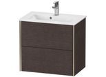 Duravit XViu Waschtisch-Unterschrank XV41780B172 61 x 56 x 39 cm, eiche dunkel gebürstet, 2 Schubkästen, wandhängend, champagner matt