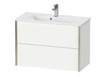 Duravit XViu Waschtisch-Unterschrank XV41790B118 81 x 56 x 39 cm, weiß matt, 2 Schubkästen, wandhängend, champagner matt