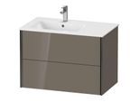 Duravit XViu Waschtisch-Unterschrank XV41580B289 81x48x56cm, 2 Schubkästen, Becken links, schwarz matt, flannel grey hochglanz
