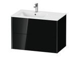 Duravit XViu Waschtisch-Unterschrank XV41580B240 81x48x56cm, 2 Schubkästen, Becken links, schwarz matt, schwarz hochglanz