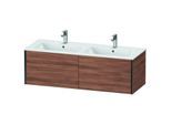 Duravit XViu Waschtisch-Unterschrank XV40290B279 128x48x40cm, 2 Auszüge, wandhängend, schwarz matt, nussbaum natur