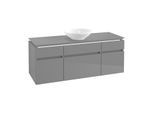 Villeroy & Boch Legato Waschtischunterschrank B586L0FP 140x55x50cm, mit Beleuchtung, Glossy Grey