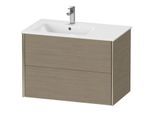 Duravit XViu Waschtisch-Unterschrank XV41580B135 81x48x56cm, 2 Schubkästen, Becken links, champagner matt, Eiche terra