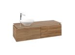 Villeroy und Boch Legato Waschtischunterschrank B58700RH 140x38x50cm, Waschtisch links, Kansas Oak