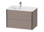Duravit XViu Waschtisch-Unterschrank XV41580B243 81x48x56cm, 2 Schubkästen, Becken links, schwarz matt, basalt matt
