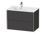 Duravit XViu Waschtisch-Unterschrank XV41580B180 81x48x56cm, 2 Schubkästen, Becken links, champagner matt, graphit supermatt