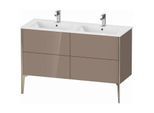 Duravit XViu Waschtisch-Unterschrank XV44850B186 128x48x59,4cm, 4 Auszüge, stehend, champagner matt, cappucino hochglanz