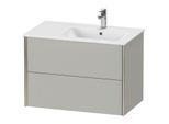 Duravit XViu Waschtisch-Unterschrank XV41590B107 81x48x56cm, 2 Schubkästen, Becken rechts, champagner matt, betongrau matt
