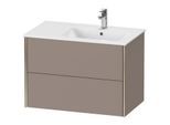 Duravit XViu Waschtisch-Unterschrank XV41590B143 81x48x56cm, 2 Schubkästen, Becken rechts, champagner matt, basalt matt
