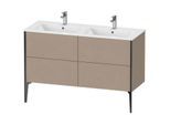 Duravit XViu Waschtisch-Unterschrank XV44850B275 128x48x59,4cm, 4 Auszüge, stehend, schwarz matt, leinen