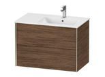 Duravit XViu Waschtisch-Unterschrank XV41590B121 81x48x56cm, 2 Schubkästen, Becken rechts, champagner matt, nussbaum dunkel