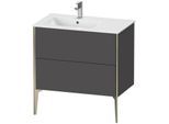 Duravit XViu Waschtisch-Unterschrank XV44860B149 81x48x59,4cm, 2 Auszüge, Becken links, champagner matt, graphit matt