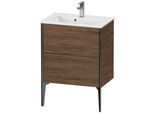 Duravit XViu Waschtisch-Unterschrank XV44880B221 61 x 59,4 x 39 cm, nussbaum dunkel, 2 Auszüge, stehend, schwarz matt
