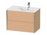 Duravit XViu Waschtisch-Unterschrank XV41590B112 81x48x56cm, 2 Schubkästen, Becken rechts, champagner matt, eiche gebürstet