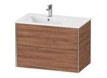Duravit XViu Waschtisch-Unterschrank XV41580B179 81x48x56cm, 2 Schubkästen, Becken links, champagner matt, nussbaum natur