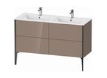 Duravit XViu Waschtisch-Unterschrank XV44850B286 128x48x59,4cm, 4 Auszüge, stehend, schwarz matt, cappucino hochglanz