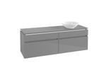 Villeroy & Boch Legato Waschtischunterschrank B598L0FP 160x50x50cm, mit LED-Beleuchtung, Glossy Grey