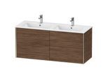 Duravit XViu Waschtisch-Unterschrank XV41290B121 128x48x56cm, 4 Schubkästen, wandhängend, champagner matt, nussbaum dunkel