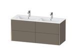Duravit XViu Waschtisch-Unterschrank XV41290B190 128x48x56cm, 4 Schubkästen, wandhängend, champagner matt, flannel grey seidenmatt