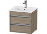 Duravit Ketho Waschtisch-Unterschrank KT644403535 50x41,2x48cm, 2 Schubkästen, wandhängend, Eiche terra