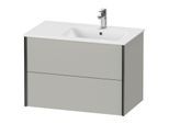 Duravit XViu Waschtisch-Unterschrank XV41590B207 81x48x56cm, 2 Schubkästen, Becken rechts, schwarz matt, betongrau matt
