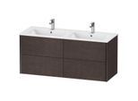 Duravit XViu Waschtisch-Unterschrank XV41290B272 128x48x56cm, 4 Schubkästen, wandhängend, schwarz matt, eiche dunkel gebürstet