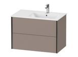 Duravit XViu Waschtisch-Unterschrank XV41590B243 81x48x56cm, 2 Schubkästen, Becken rechts, schwarz matt, basalt matt