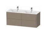 Duravit XViu Waschtisch-Unterschrank XV41290B111 128x48x56cm, 4 Schubkästen, wandhängend, champagner matt, eiche kaschmir