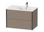Duravit XViu Waschtisch-Unterschrank XV41590B211 81x48x56cm, 2 Schubkästen, Becken rechts, schwarz matt, eiche kaschmir