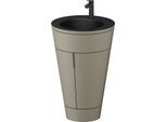 Duravit Starck 1,c-bonded Set S19514OBD920010 Griff Diamantschwarz, Keramik Schwarz Matt, Innenbeleuchtung, bodenstehend, Stein Grau Seidenmatt, 864 x 560 x 605 mm
