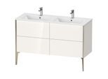 Duravit XViu Waschtisch-Unterschrank XV44850B122 128x48x59,4cm, 4 Auszüge, stehend, champagner matt, weiß hochglanz