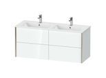 Duravit XViu Waschtisch-Unterschrank XV41290B185 128x48x56cm, 4 Schubkästen, wandhängend, champagner matt, weiß hochglanz