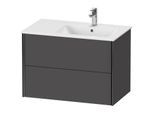 Duravit XViu Waschtisch-Unterschrank XV41590B249 81x48x56cm, 2 Schubkästen, Becken rechts, schwarz matt, graphit matt