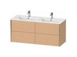 Duravit XViu Waschtisch-Unterschrank XV41290B112 128x48x56cm, 4 Schubkästen, wandhängend, champagner matt, eiche gebürstet