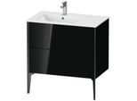Duravit XViu Waschtisch-Unterschrank XV44860B240 81x48x59,4cm, 2 Auszüge, Becken links, schwarz matt, schwarz hochglanz
