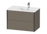 Duravit XViu Waschtisch-Unterschrank XV41590B290 81x48x56cm, 2 Schubkästen, Becken rechts, schwarz matt, flannel grey seidenmatt