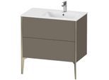Duravit XViu Waschtisch-Unterschrank XV44870B190 81x48x59,4cm, 2 Auszüge, Becken rechts, champagner matt, flannel grey seidenmatt