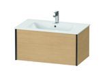 Duravit XViu Waschtisch-Unterschrank XV40260B230 81 x 40 x 48 cm, Eiche natur, 1 Auszug, wandhängend, schwarz matt