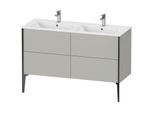 Duravit XViu Waschtisch-Unterschrank XV44850B207 128x48x59,4cm, 4 Auszüge, stehend, schwarz matt, betongrau matt