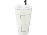 Duravit Starck 1,c-bonded Set S19512OBD390010 Griff Diamantschwarz, Keramik Weiß Matt, Innenbeleuchtung, bodenstehend, Nordic Weiß Seidenmatt, 864 x 560 x 605 mm