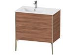 Duravit XViu Waschtisch-Unterschrank XV44860B179 81x48x59,4cm, 2 Auszüge, Becken links, champagner matt, nussbaum natur
